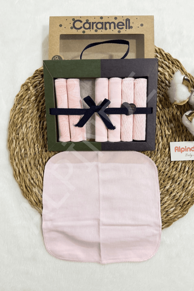 Organik Pamuk 7'li Bebek Ağız Mendili 20 x 20 cm (Asorti)