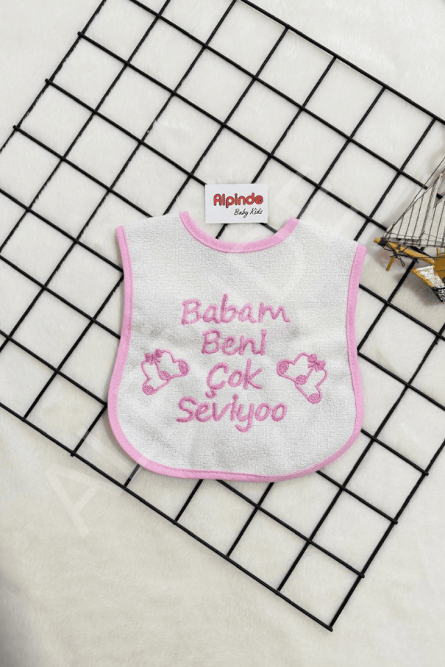 Babam Beni Çok Seviyoo Yazılı Mama Önlüğü