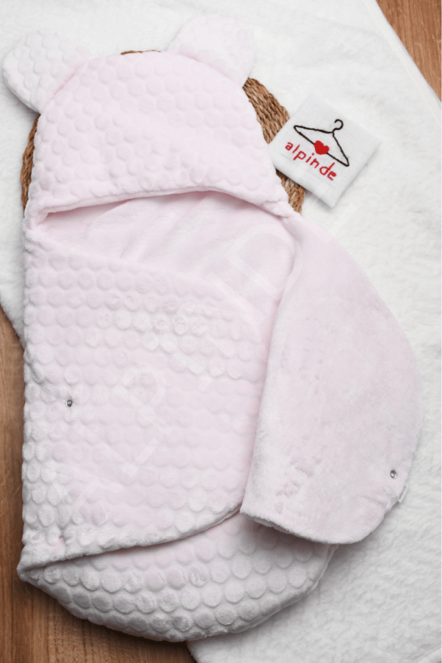 Kabartmalı Velboa Kadife Kundak Battaniye