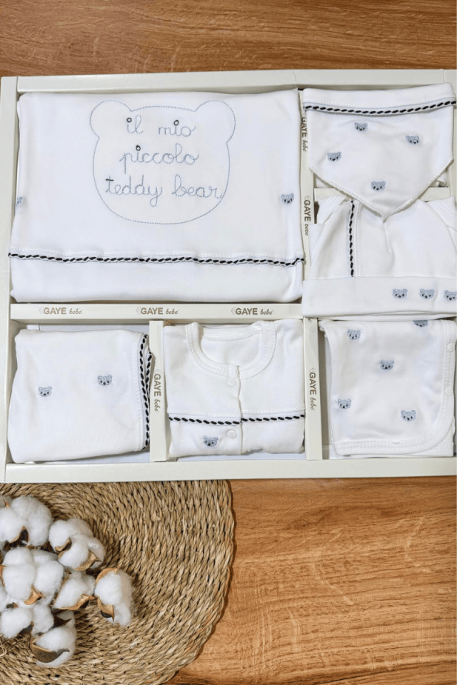 Bear Nakışlı Erkek Bebek 10lu Zıbın Set Hastane Çıkışı