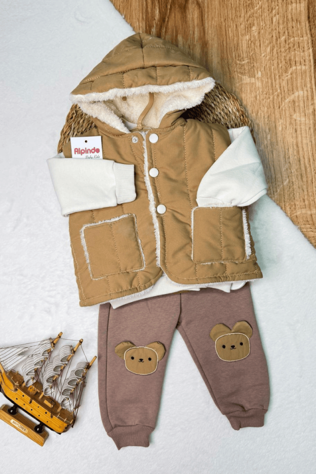 İçi Welsoftlu Yelekli İçi Şardonlu 3lü Takım 9/12/18 Ay