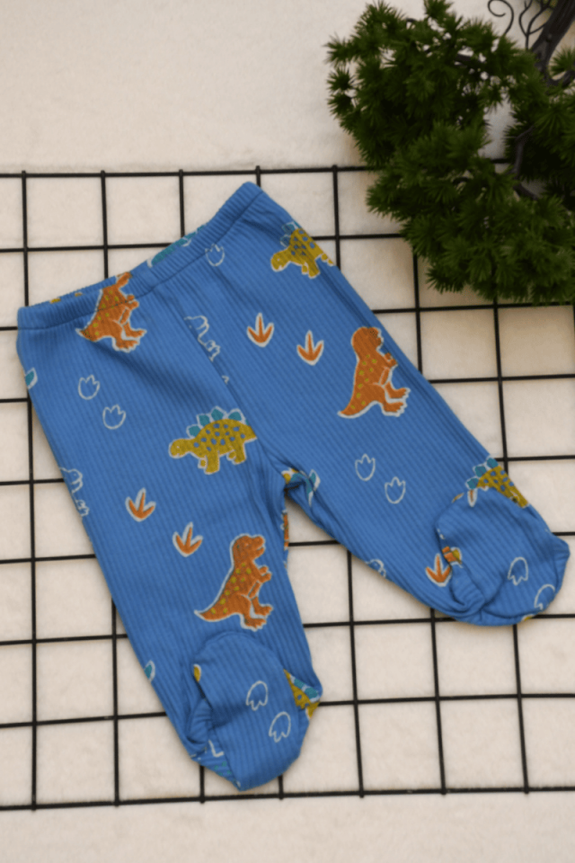 Dino Baskı Detaylı 3lü Erkek Bebek Tek Boy Tekalt 0-3/3-6 Ay