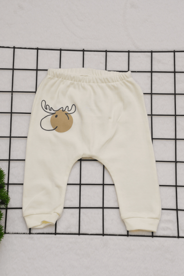 Geyik Baskı Detaylı 3'lü Erkek Bebek Tek Boy Tekalt 0-3/3-6/6-9 Ay