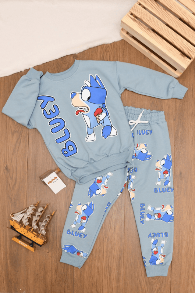 Bluey Baskılı Erkek Takım 3-4/4-5/5-6/7-8/9-10 Yaş