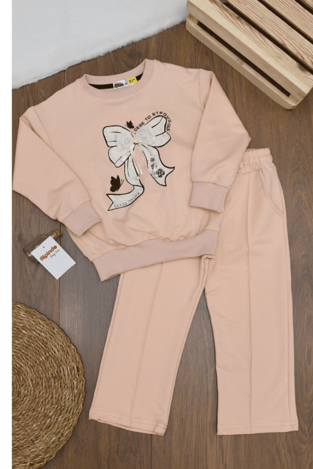 Fiyonk Baskılı Kız Çocuk Takım 3-4/4-5/5-6/7-8/9-10 Yaş