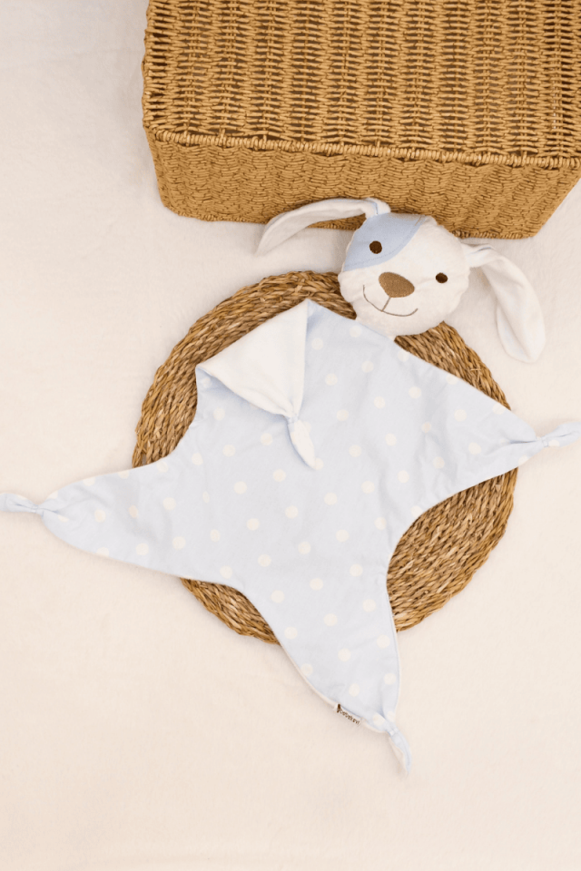 Muslin Köpekçik Uyku Arkadaşı %100 Pamuk Mavi