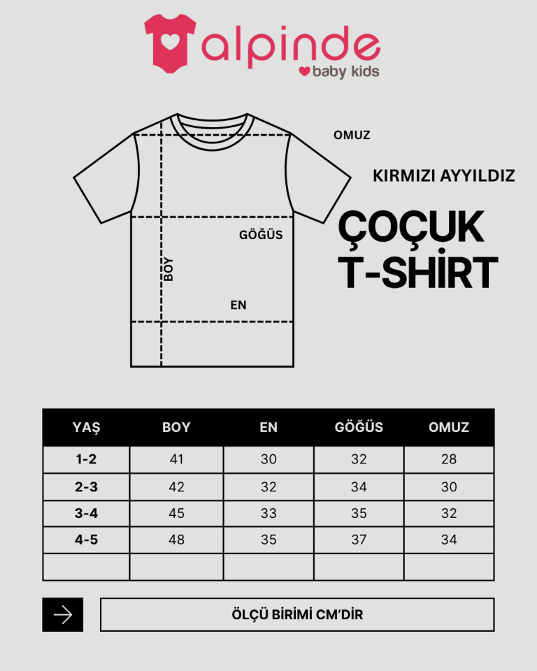 1/2/3/4 Yaş  Kız / Erkek Çocuk Kırmızı Türk Bayrağı Ayyıldız  T-shirt