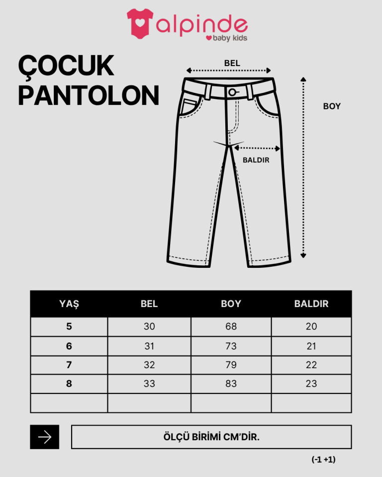 5/6/7/8 Yaş Bel Kısmı Düğmeli ve Fermuarlı Kapama Beyaz Pamuklu Pantolon