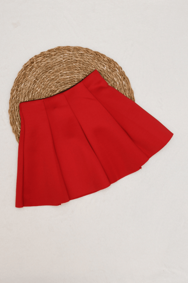 8 Parçalı Sukuba Kumaş Kız Çocuk Kırmızı Etek 3-4/5-6/7-8/9-10/11-12 Yaş