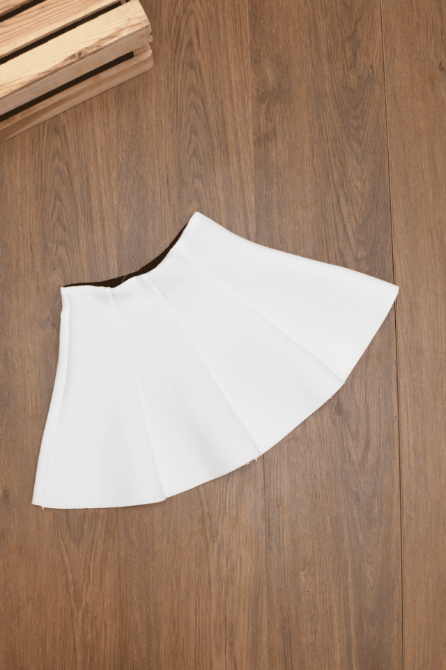 8 Parçalı Sukuba Kumaş Kız Çocuk Beyaz Etek 3-4/5-6/7-8/9-10/11-12 Yaş